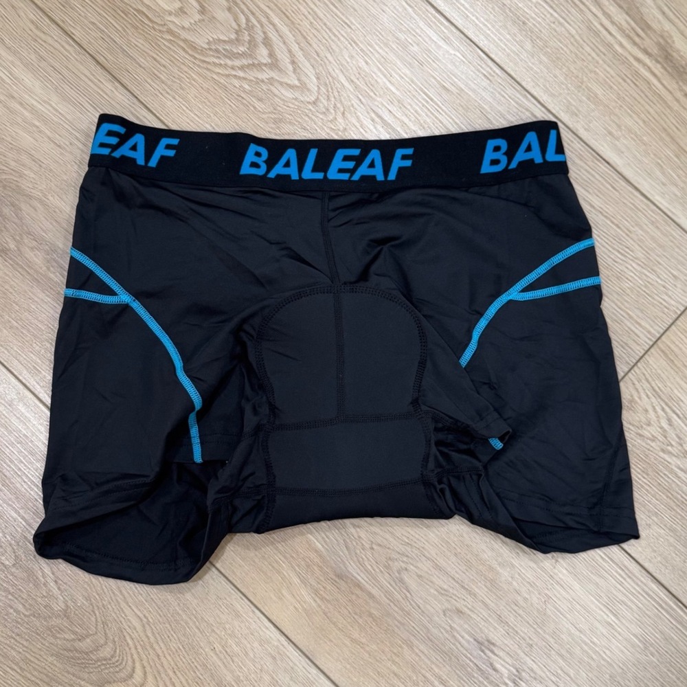 Baleaf Mens XXXL Padded Cycling Underwear Shorts Black Blue 3D Gel Padded Liner
